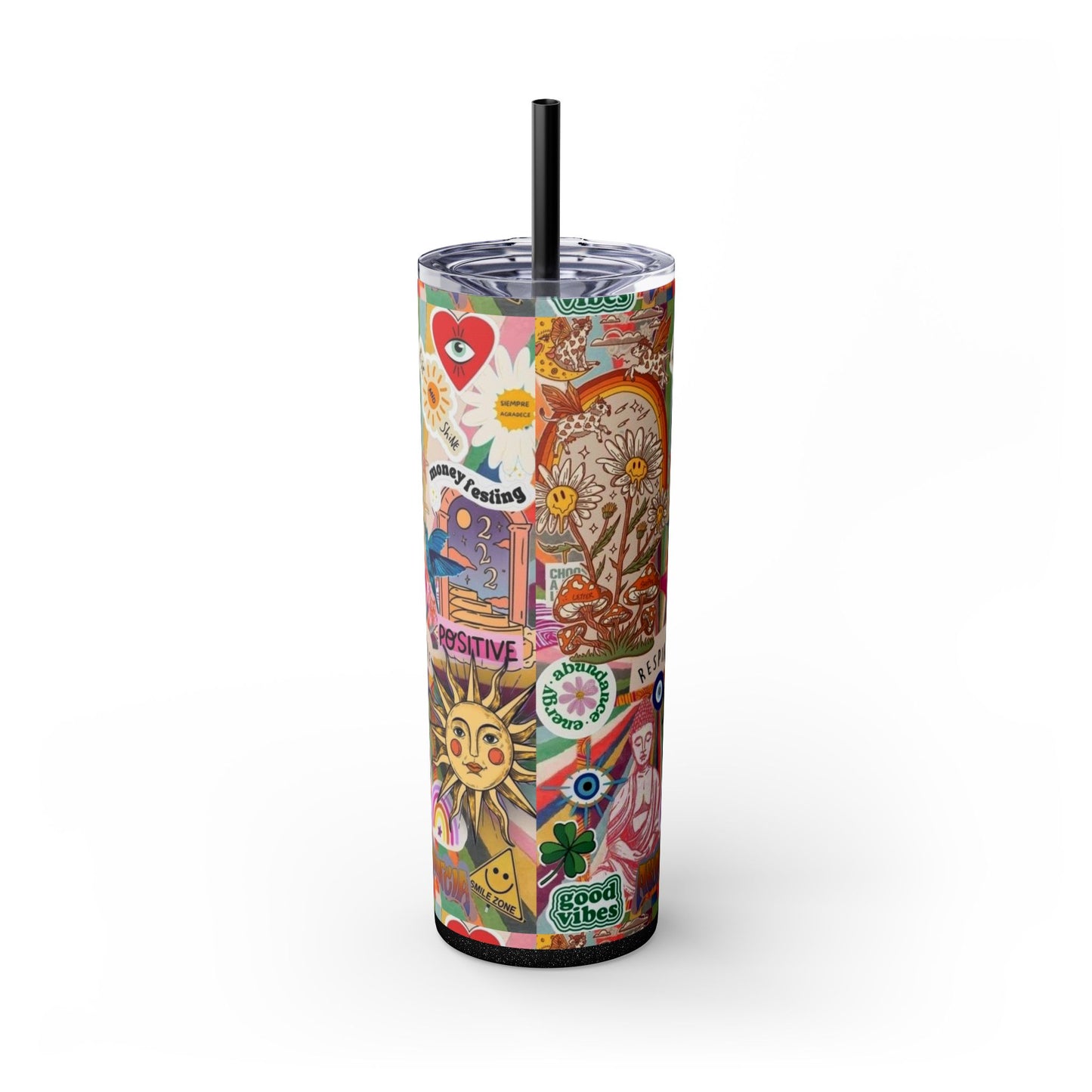 Colorful Inspirational Skinny Tumbler with Straw, 20oz | Perfect for Travel, Gifts, Motivational Affirmations, Self-Care, Eco-Friendly [...]