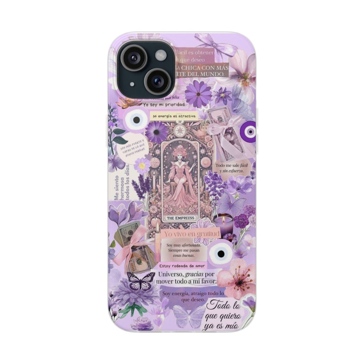 Purple Floral Flexi Phone Case, Personalized Phone Cover, Boho Chic Case, Cute Gift for Her, Birthday Accessory, Nature Lover Design