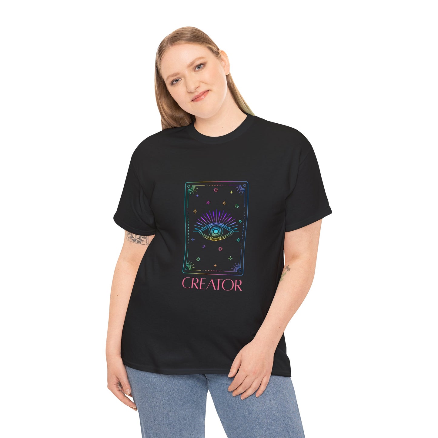 Creator Eye Unisex Heavy Cotton Tee - Artistic & Spiritual Design