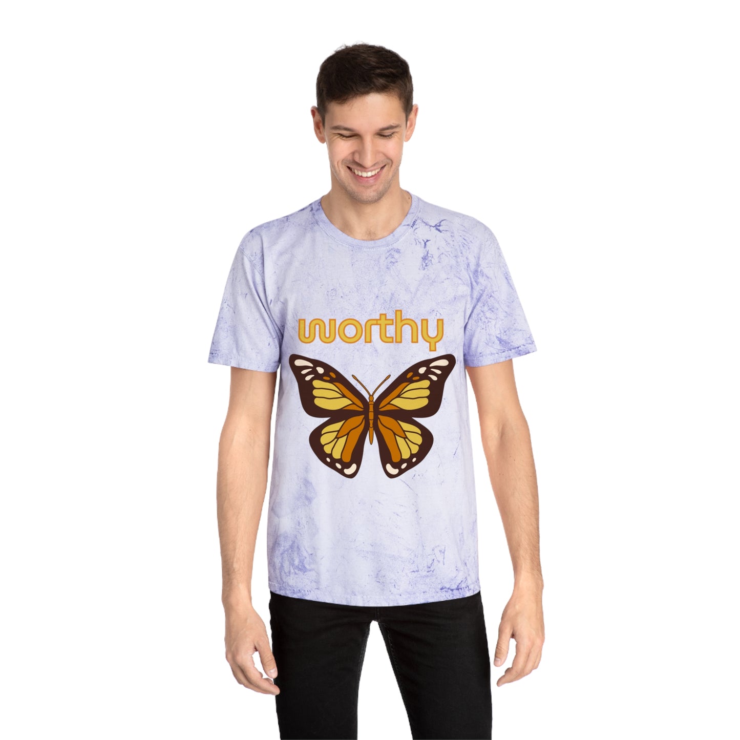 Worthy Butterfly Unisex Color Blast T-Shirt | Positive Vibes Apparel