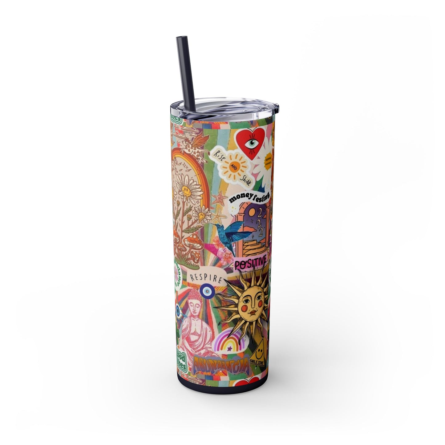 Colorful Inspirational Skinny Tumbler with Straw, 20oz | Perfect for Travel, Gifts, Motivational Affirmations, Self-Care, Eco-Friendly [...]