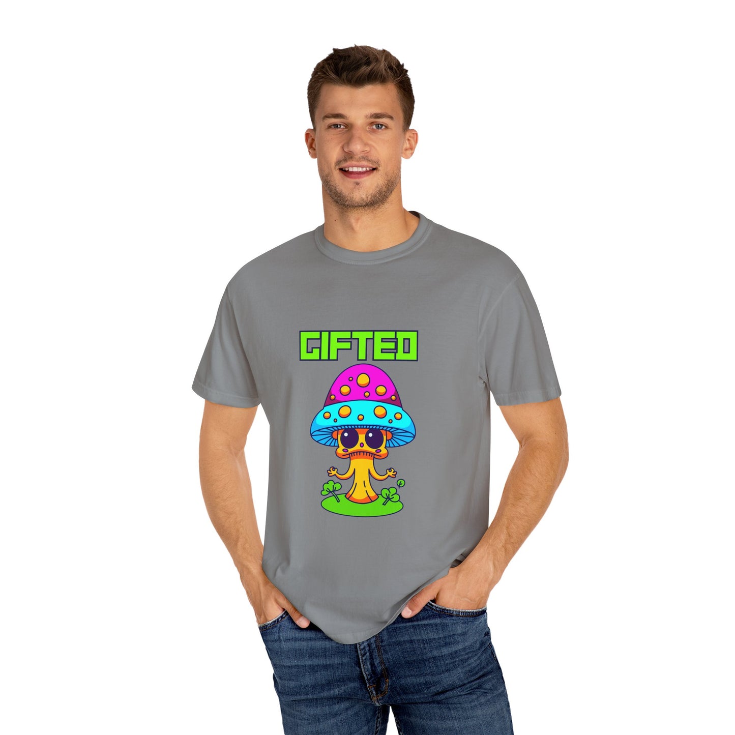 Gifted Mushroom T-Shirt - Colorful Unisex Garment-Dyed Tee