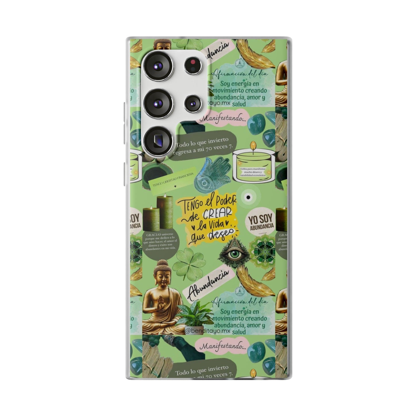 Vibrant Flexi Cases for Abundance Mindset | Phone Protection, Gift for Motivational Quotes, Spiritual Decor, Positive Vibes