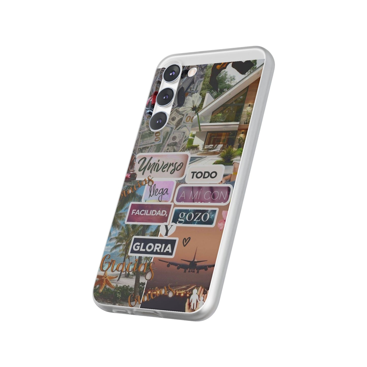 Vibrant Flexi Phone Case with Inspirational Quotes, Bohemian Style, Perfect Gift for Friends, Travelers, Birthdays, Everyday Use