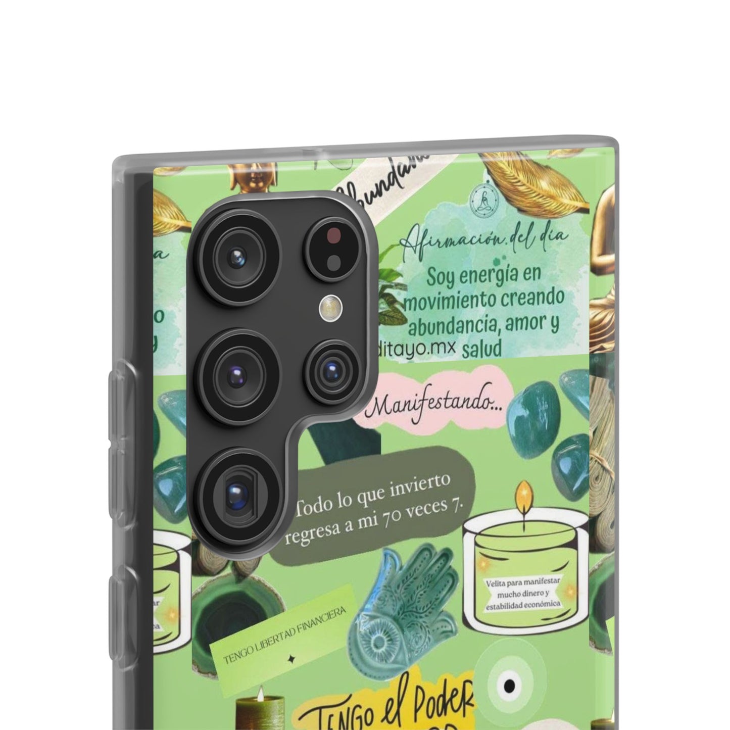 Vibrant Flexi Cases for Abundance Mindset | Phone Protection, Gift for Motivational Quotes, Spiritual Decor, Positive Vibes