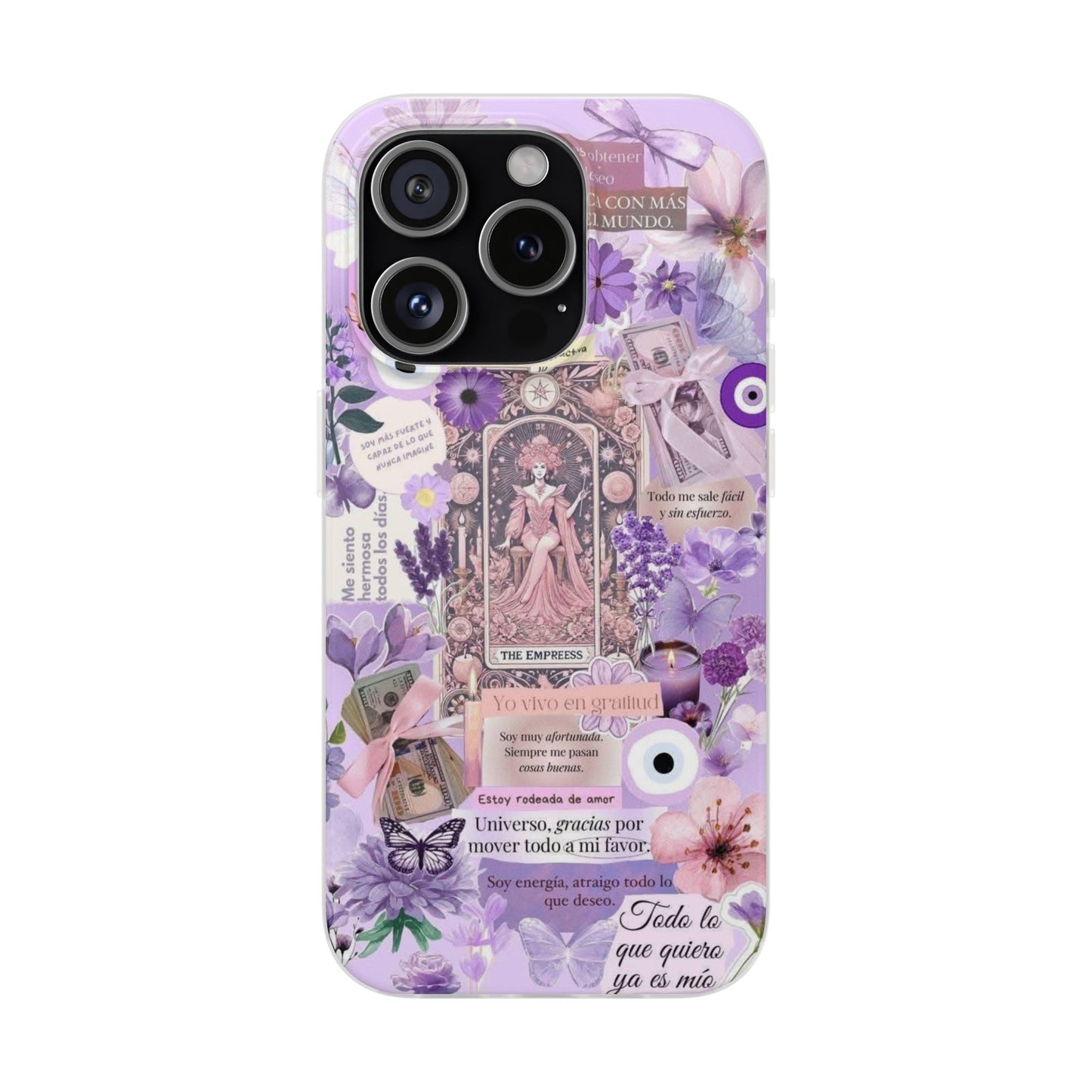 Purple Floral Flexi Phone Case, Personalized Phone Cover, Boho Chic Case, Cute Gift for Her, Birthday Accessory, Nature Lover Design