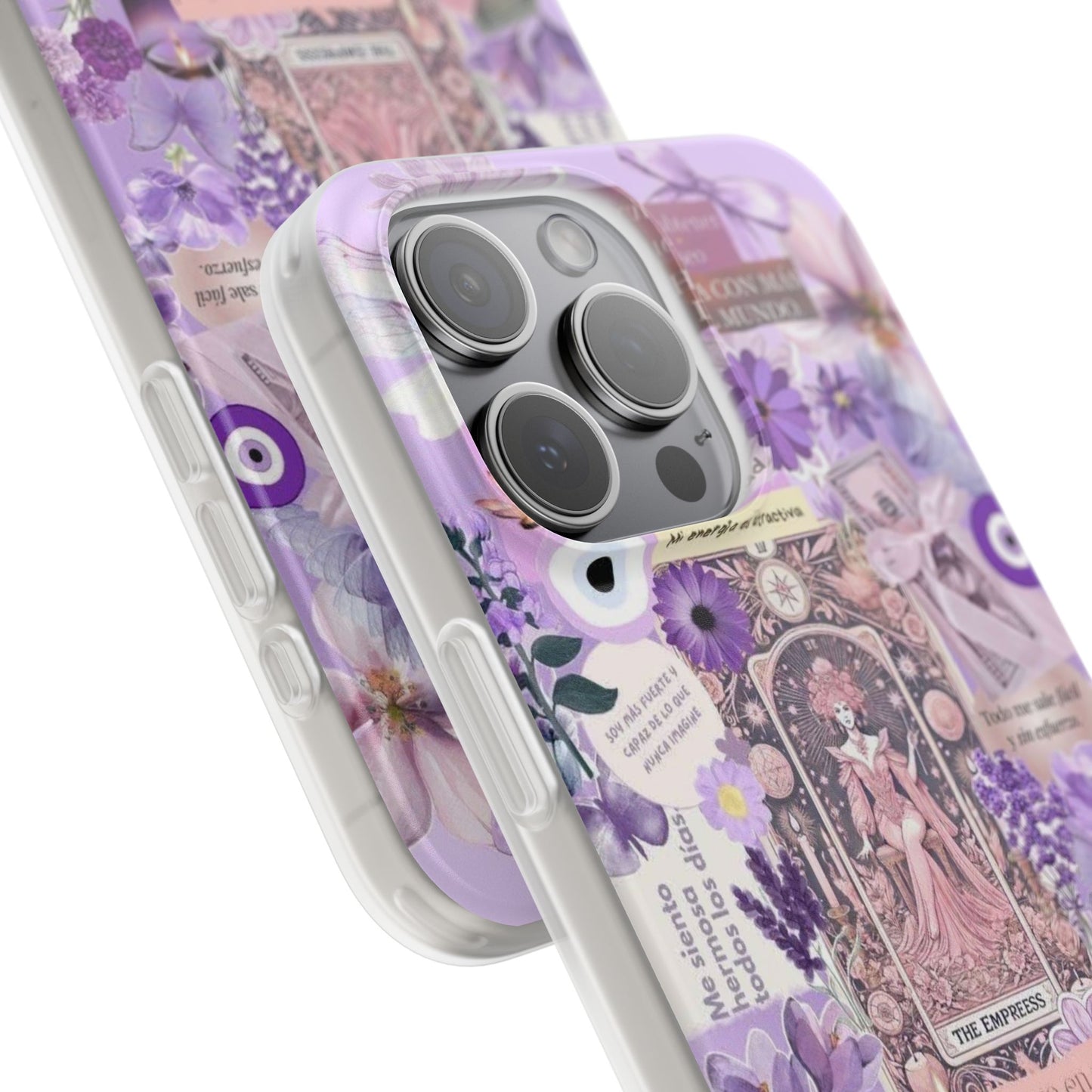 Purple Floral Flexi Phone Case, Personalized Phone Cover, Boho Chic Case, Cute Gift for Her, Birthday Accessory, Nature Lover Design