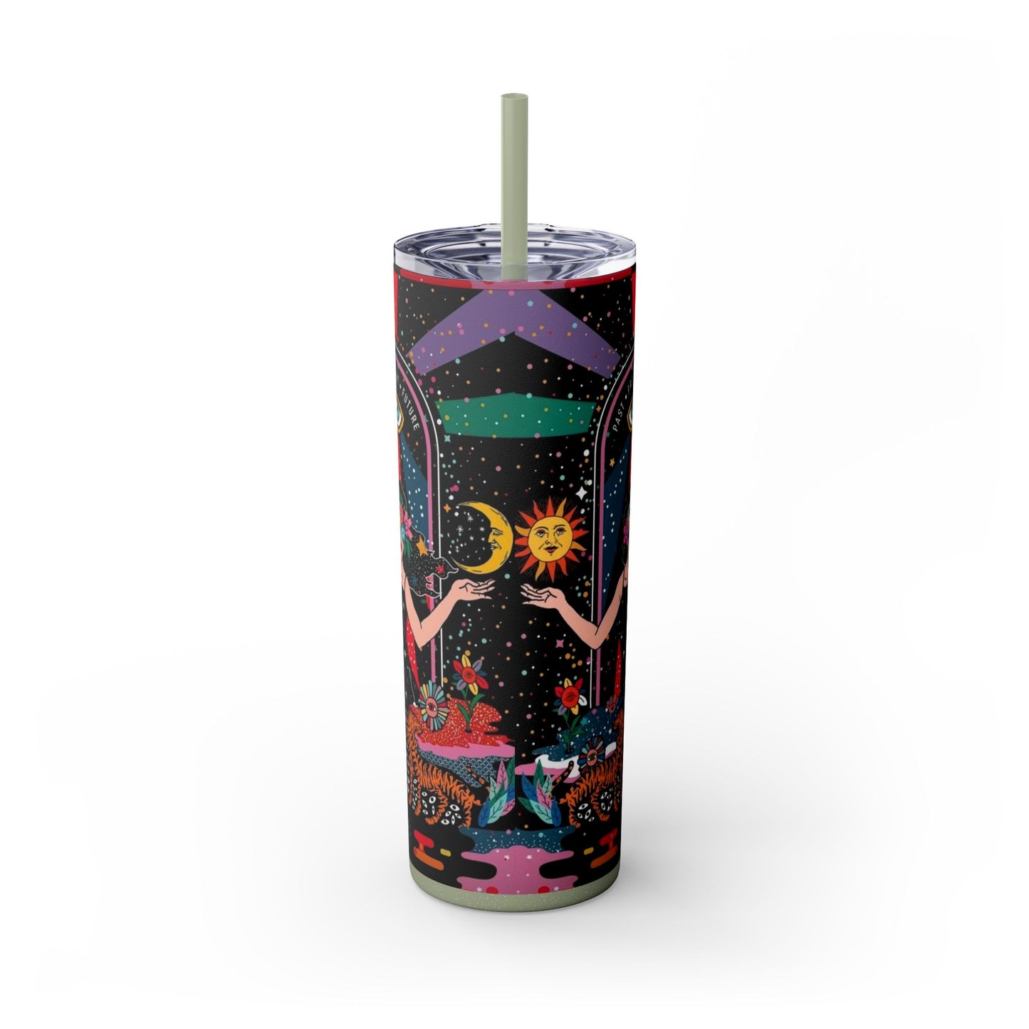 Vibrant Cosmic Skinny Tumbler with Straw, 20oz - Perfect for Astrology Lovers, Celestial Gifts, Travel Mugs, Drinkware, Sunshine and [...]