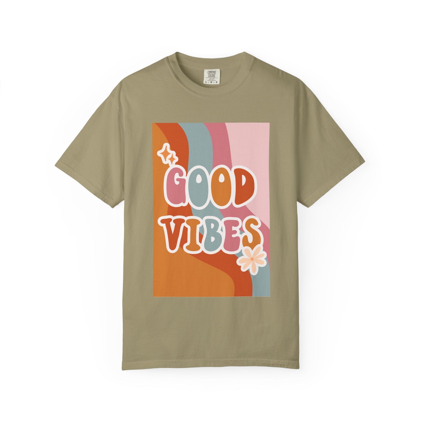 Good Vibes Unisex Garment-Dyed T-Shirt – Relaxed Fit Summer Tee
