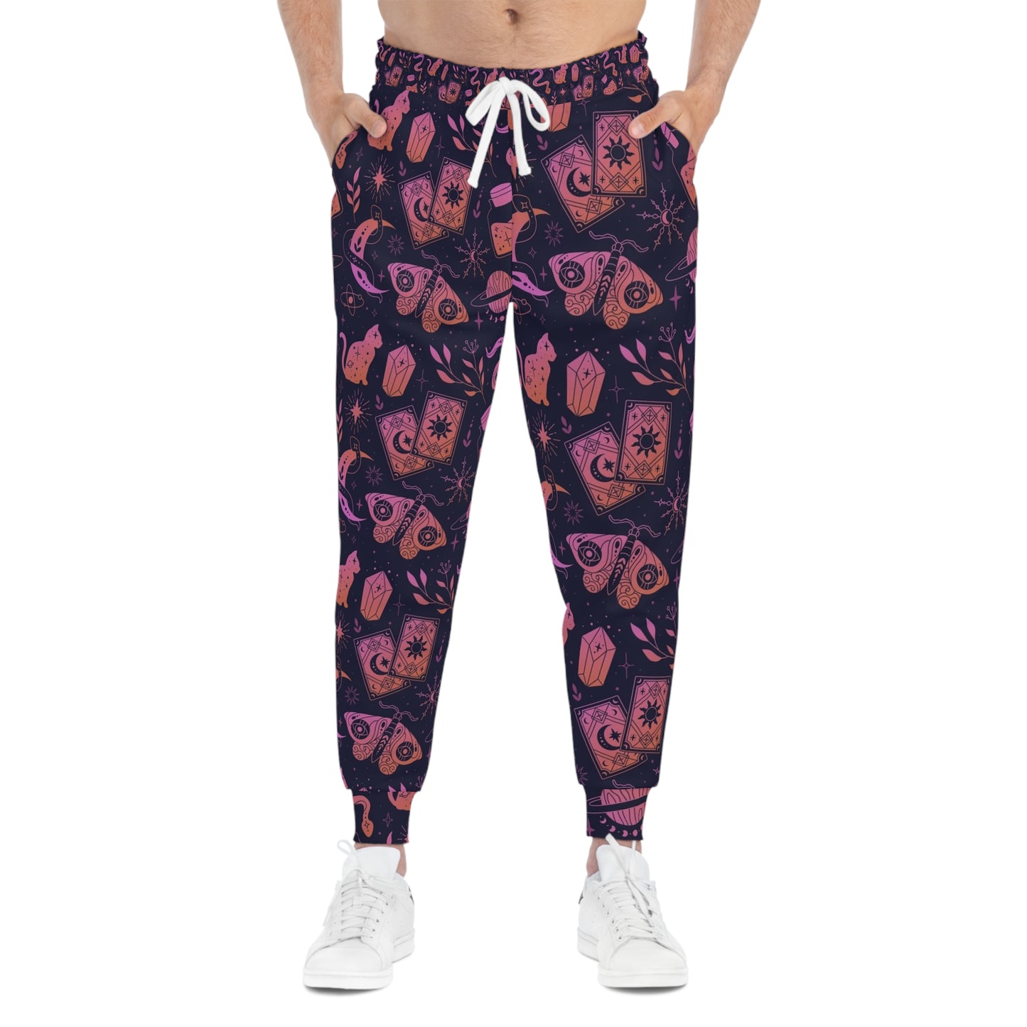 Mystical Pattern Athletic Joggers, Cozy Lounge Pants, Trendy Sweatpants, Magic Theme Joggers, Unique Gift for Her, Festival Wear