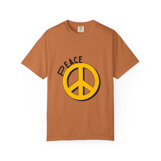 Peace Graphic Unisex T-Shirt - Garment-Dyed White Tee for Casual Vibes