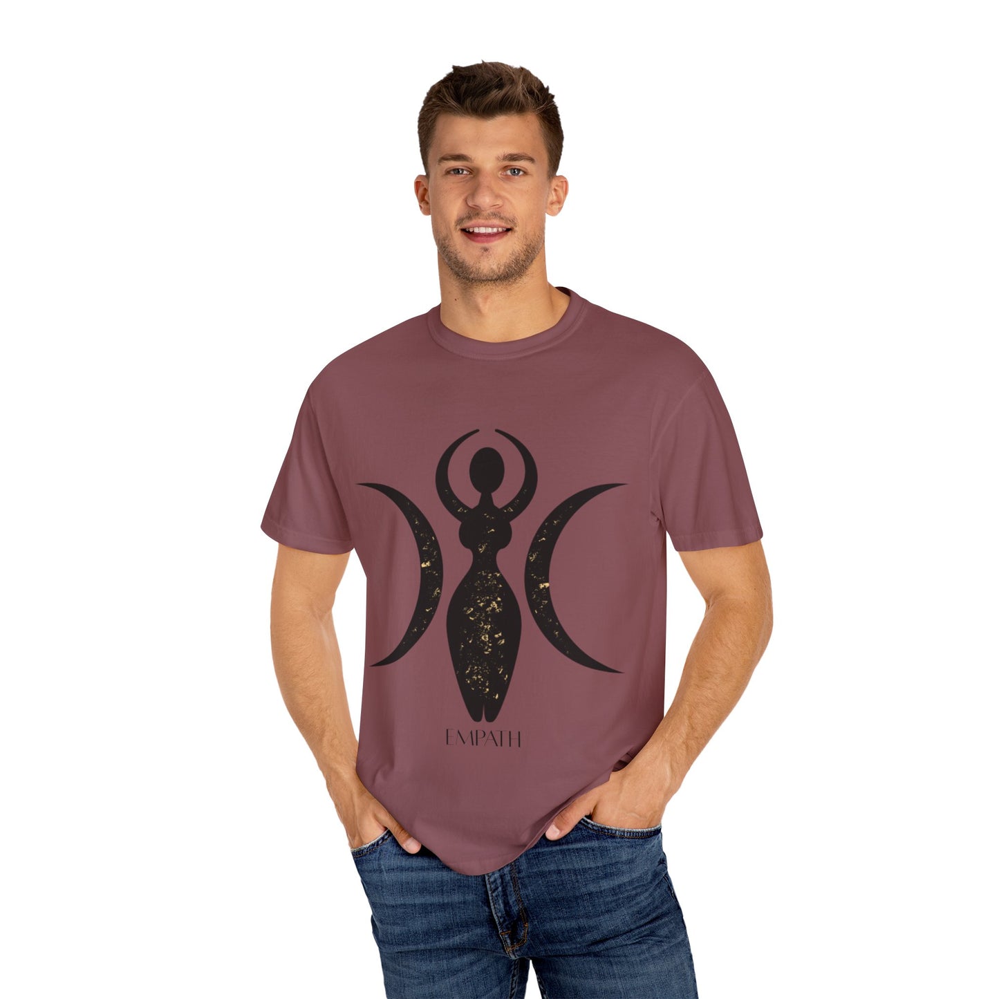Empowered Goddess Unisex Garment-Dyed T-Shirt | Celestial Design | Perfect for Self-Care and Spiritual Celebrations