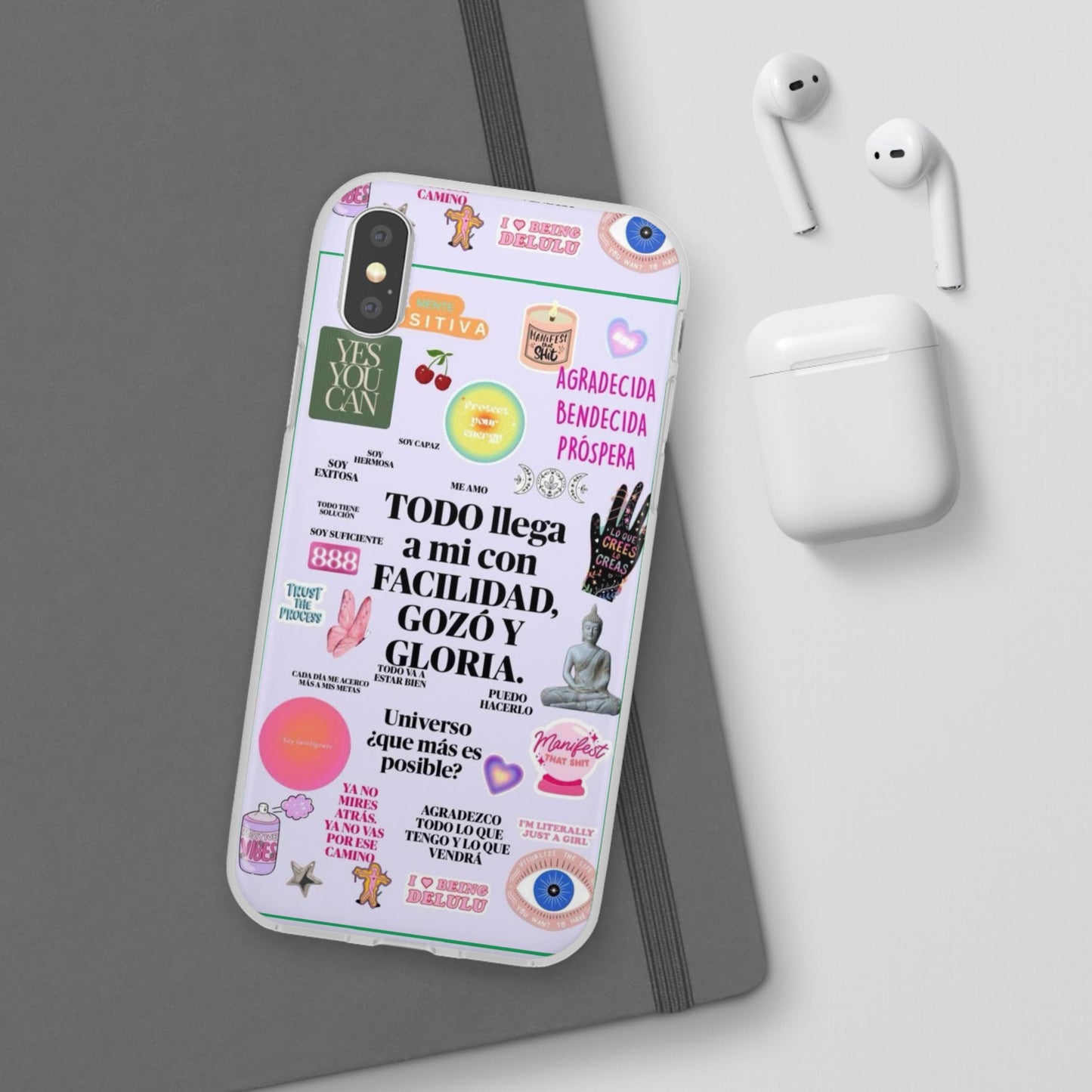 Positive Affirmation Flexi Cases for iPhone, Inspirational Phone Cover, Motivational Case, Gift for Her, Trendy Phone Protector