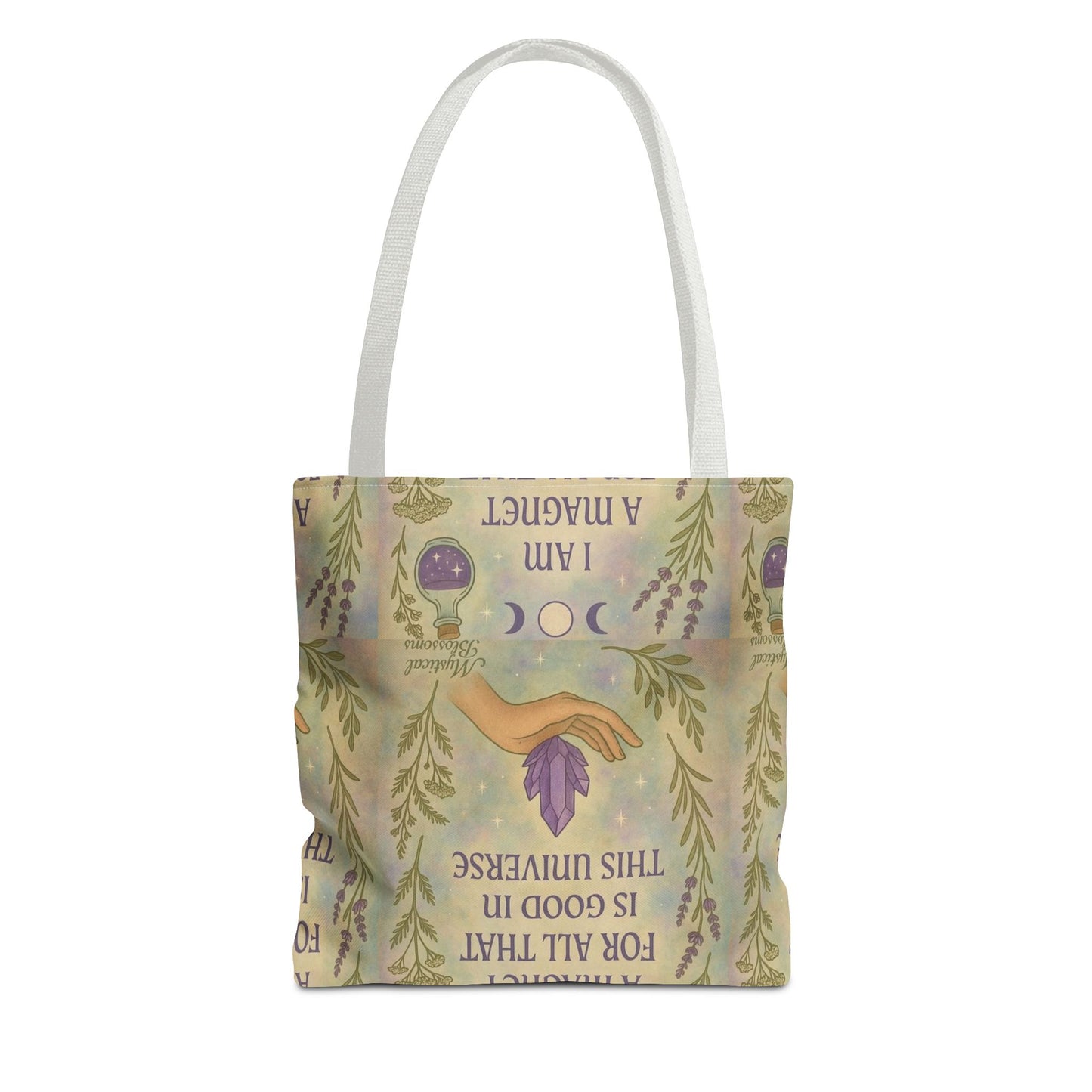Magical Tote Bag | Affirmation Tote, Crystal Lover Gift, Eco-Friendly Bag, Inspirational Affirmations, Unique Shopping Bag