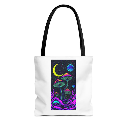 Cosmic Mushroom Tote Bag, Psychedelic Shopping Bag, Eco-Friendly Canvas, Festival Accessory, Gift for Nature Lovers, Boho Style