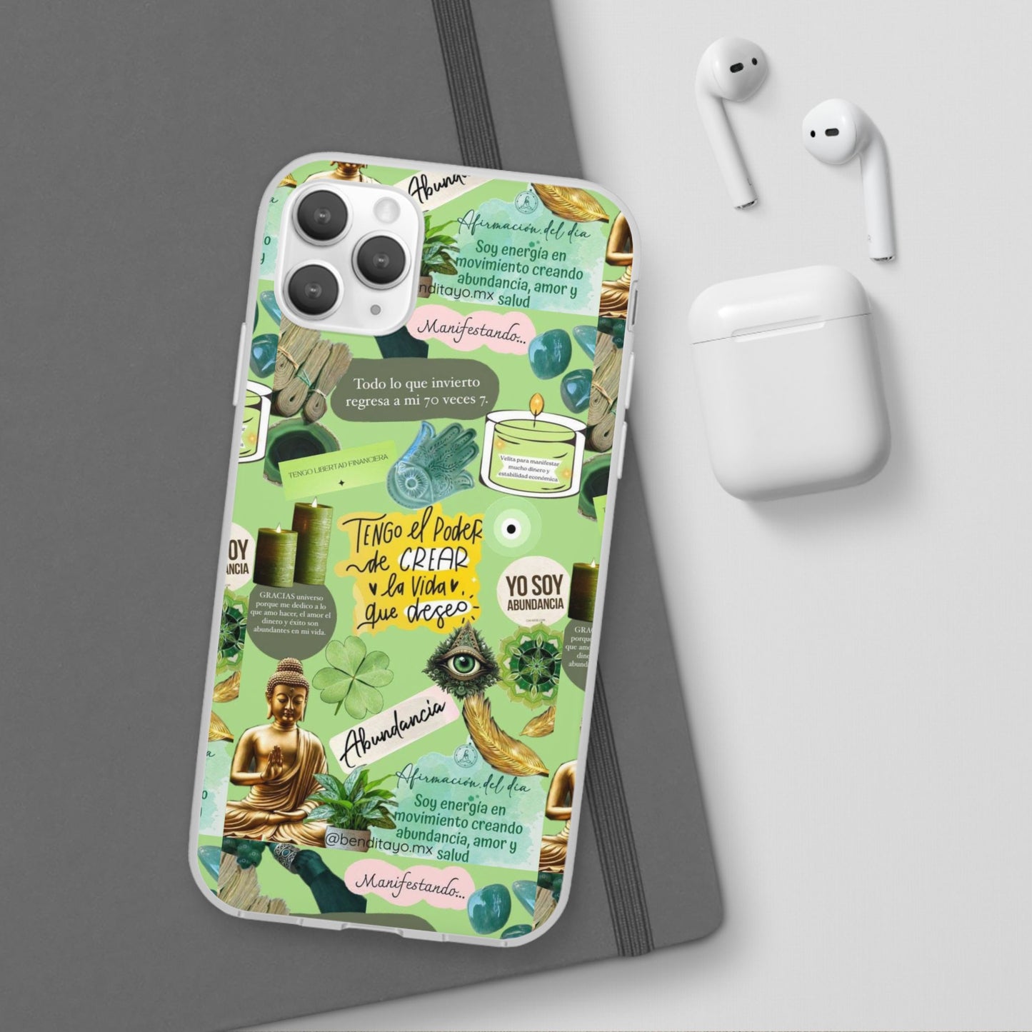 Vibrant Flexi Cases for Abundance Mindset | Phone Protection, Gift for Motivational Quotes, Spiritual Decor, Positive Vibes