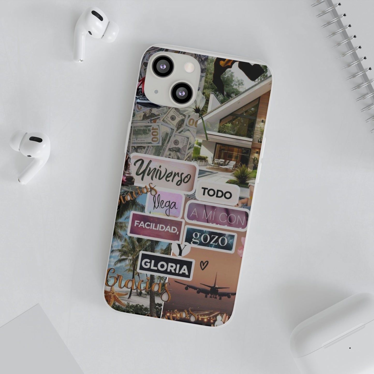 Vibrant Flexi Phone Case with Inspirational Quotes, Bohemian Style, Perfect Gift for Friends, Travelers, Birthdays, Everyday Use