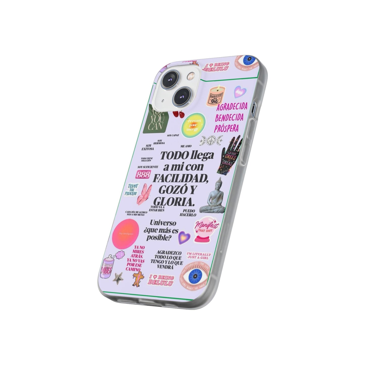 Positive Affirmation Flexi Cases for iPhone, Inspirational Phone Cover, Motivational Case, Gift for Her, Trendy Phone Protector