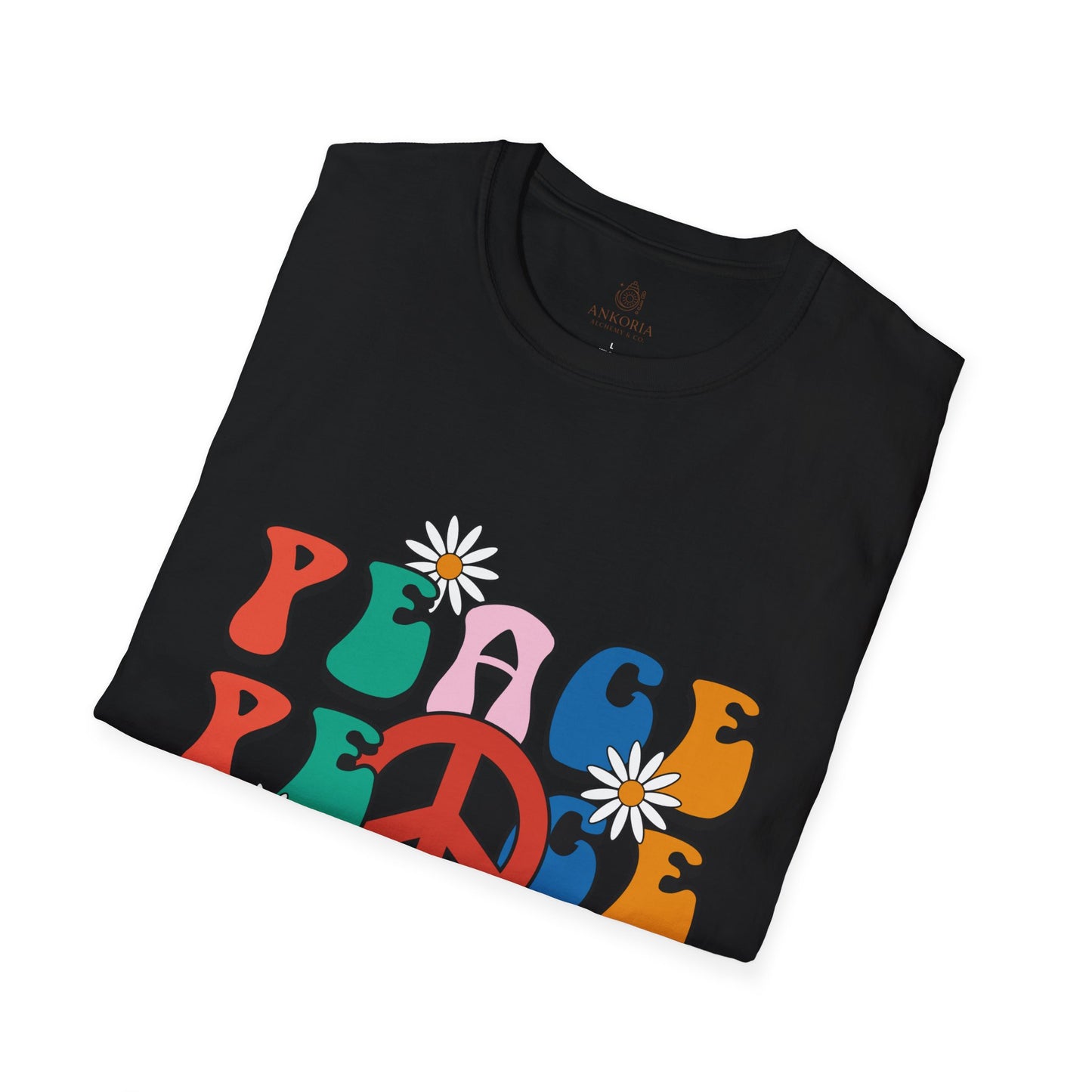Unisex Softstyle T-Shirt - Retro Peace Design for Comfort Lovers