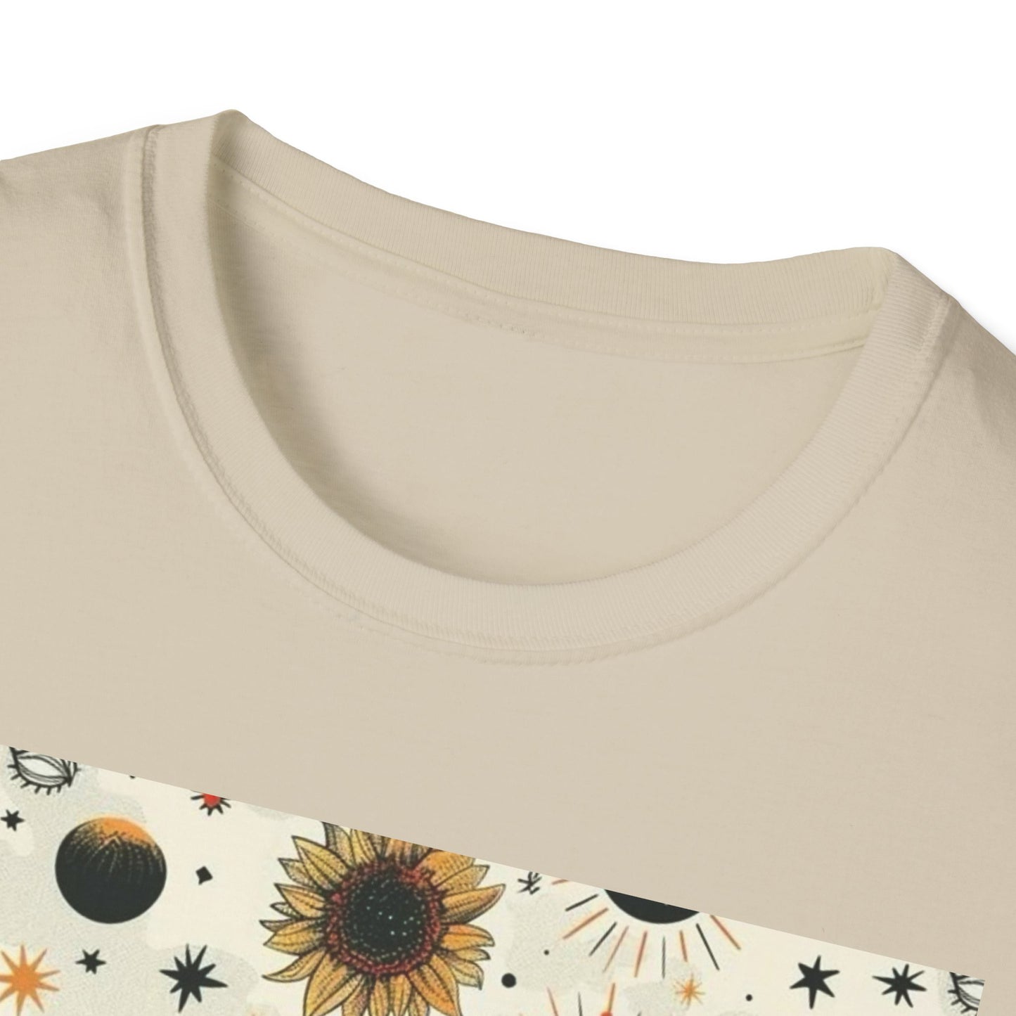 Boho Floral Graphic Tee, Unisex Softstyle T-Shirt, Casual Summer Wear, Perfect Gift, Astrology Lovers Shirt