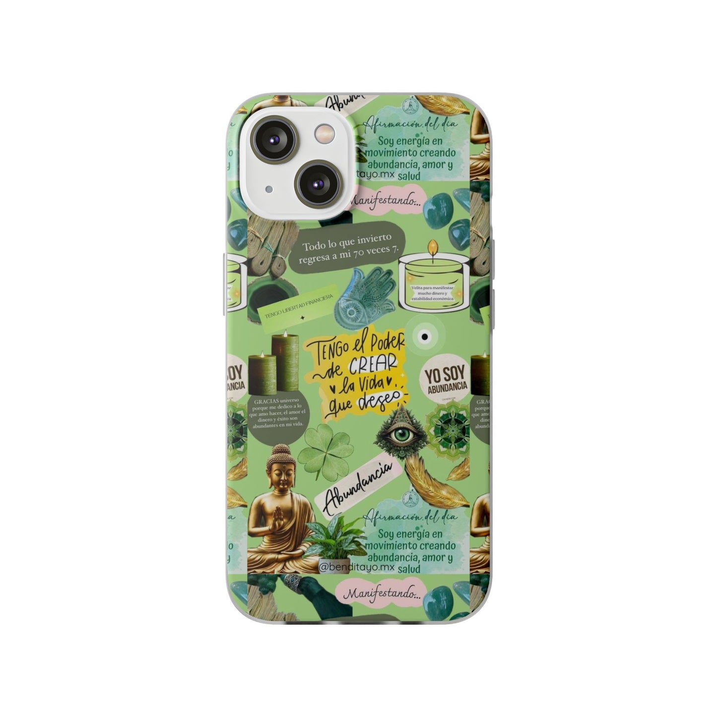 Vibrant Flexi Cases for Abundance Mindset | Phone Protection, Gift for Motivational Quotes, Spiritual Decor, Positive Vibes