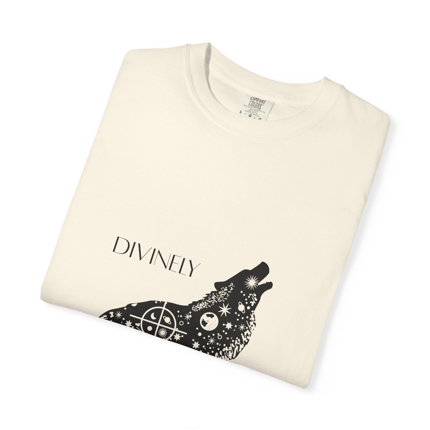 Divinely Guided Wolf T-Shirt - Unisex Garment-Dyed Tee for Spiritual Seekers