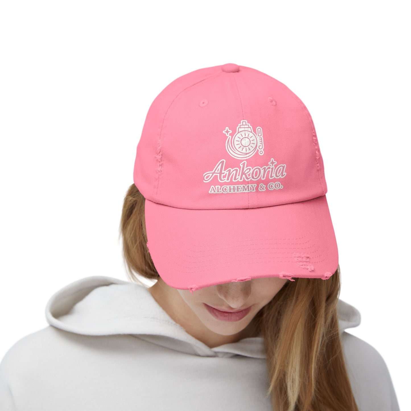 💖 Ankoria Alchemy  Signature Collection Distressed Unisex Cap - Trendy Casual Wear