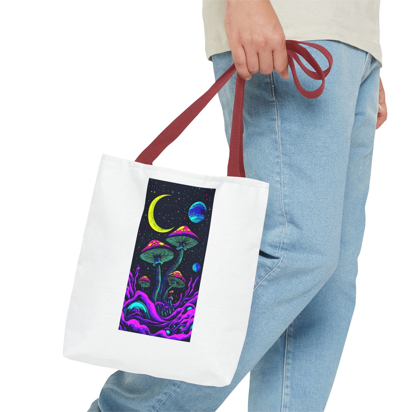 Cosmic Mushroom Tote Bag, Psychedelic Shopping Bag, Eco-Friendly Canvas, Festival Accessory, Gift for Nature Lovers, Boho Style
