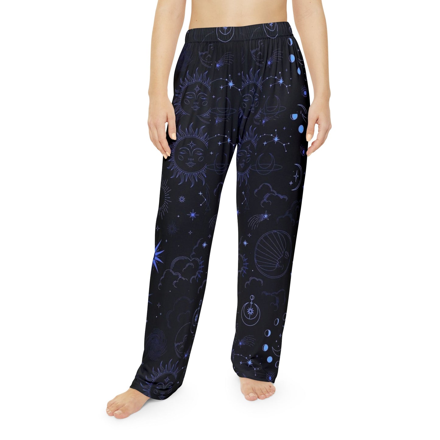 Cosmic Dreams Women's Pajama Pants, Starry Night Comfort, Celestial Pattern Sleepwear, Gift for Her, Relaxed Loungewear