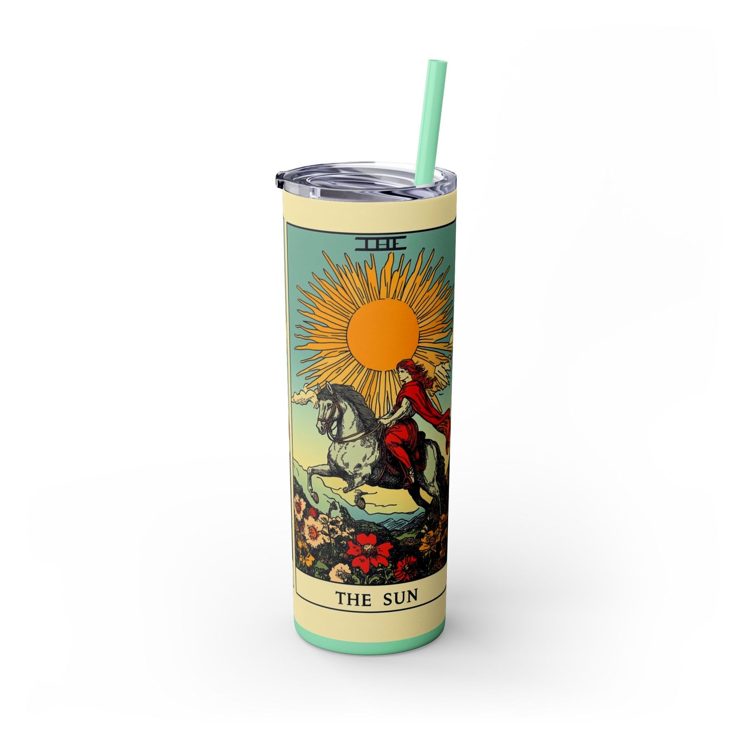 Sunshine Unicorn Skinny Tumbler, 20oz | Gift for Unicorn Lovers, Travel Cup, Reusable Straw, Summer Drinkware, Birthday Gift