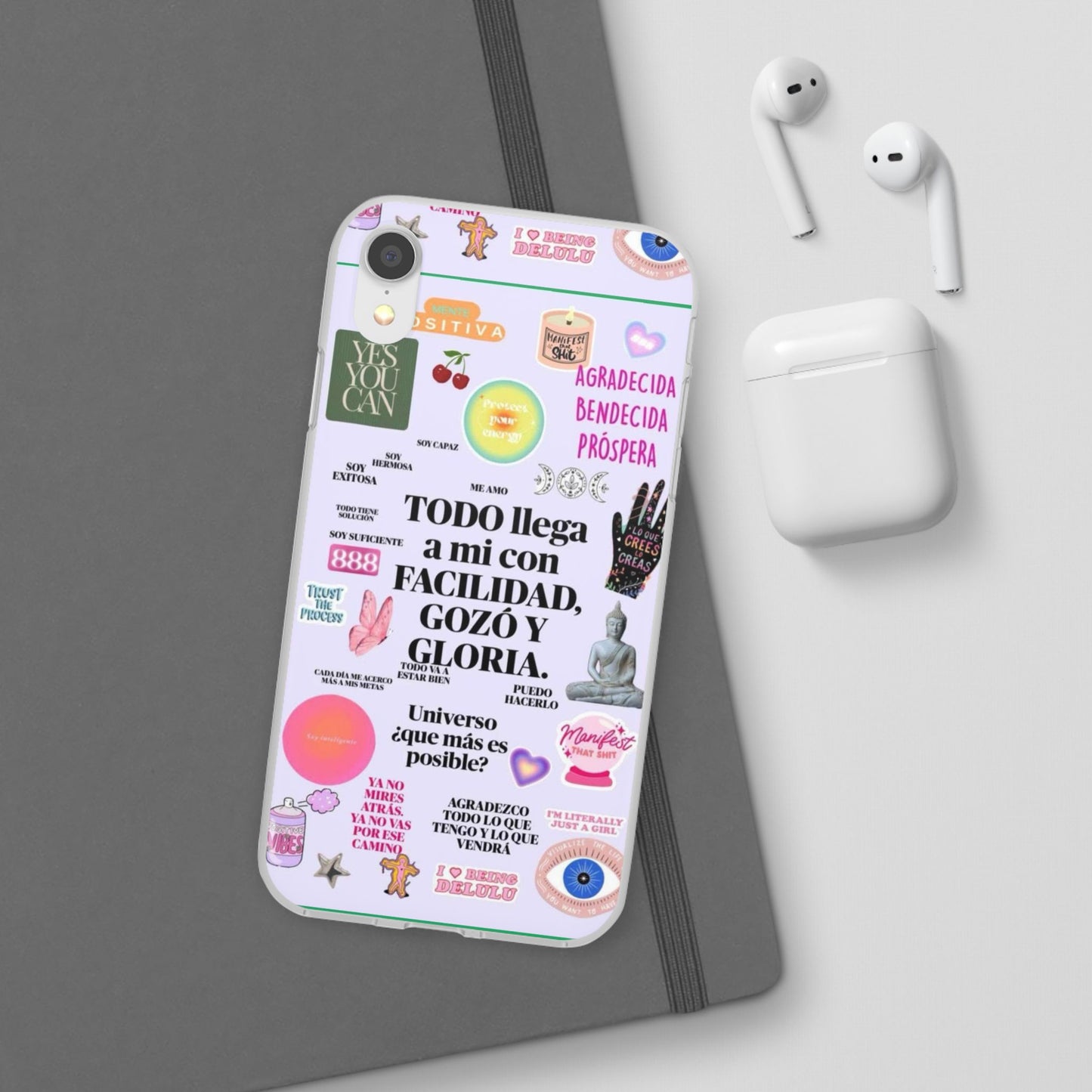 Positive Affirmation Flexi Cases for iPhone, Inspirational Phone Cover, Motivational Case, Gift for Her, Trendy Phone Protector