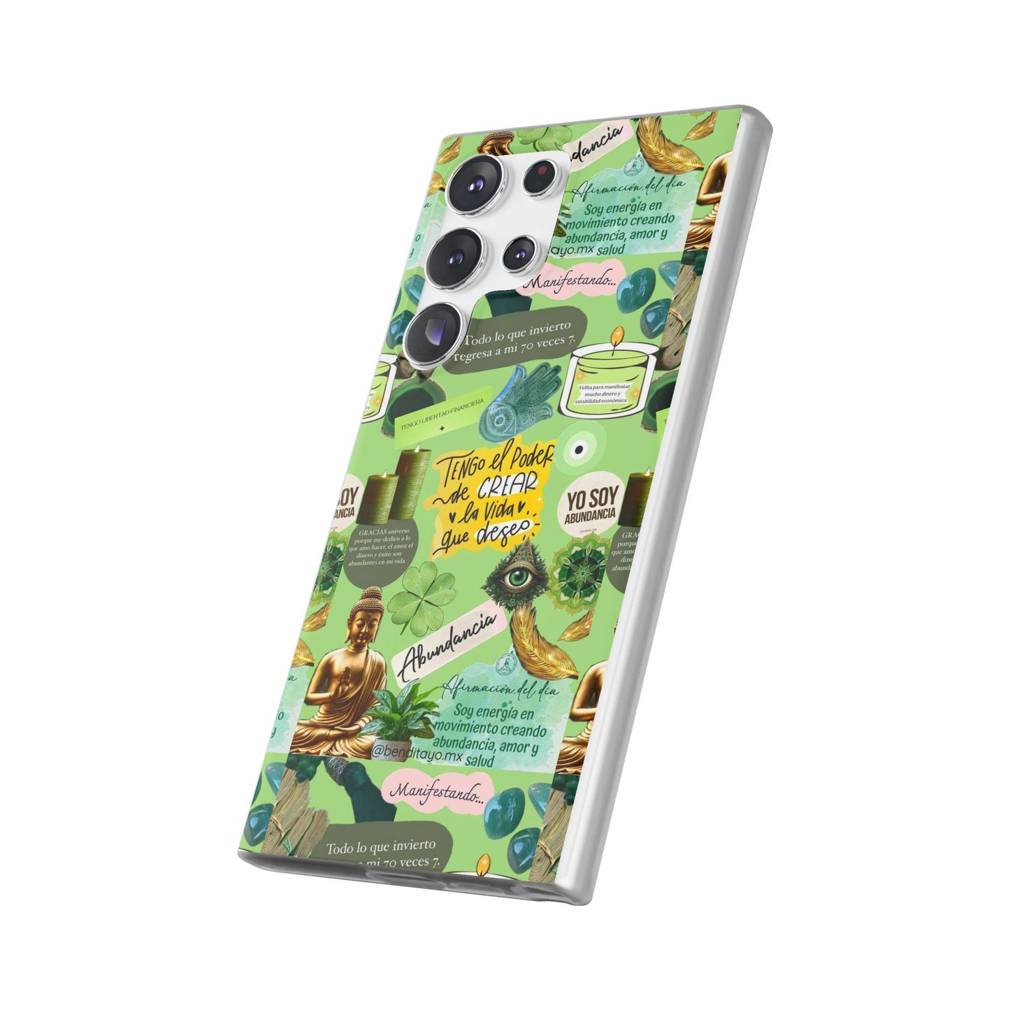 Vibrant Flexi Cases for Abundance Mindset | Phone Protection, Gift for Motivational Quotes, Spiritual Decor, Positive Vibes