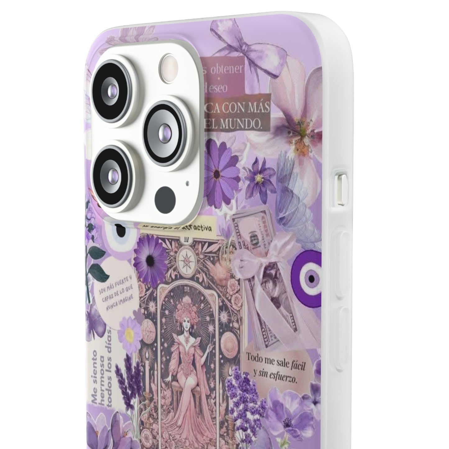 Purple Floral Flexi Phone Case, Personalized Phone Cover, Boho Chic Case, Cute Gift for Her, Birthday Accessory, Nature Lover Design