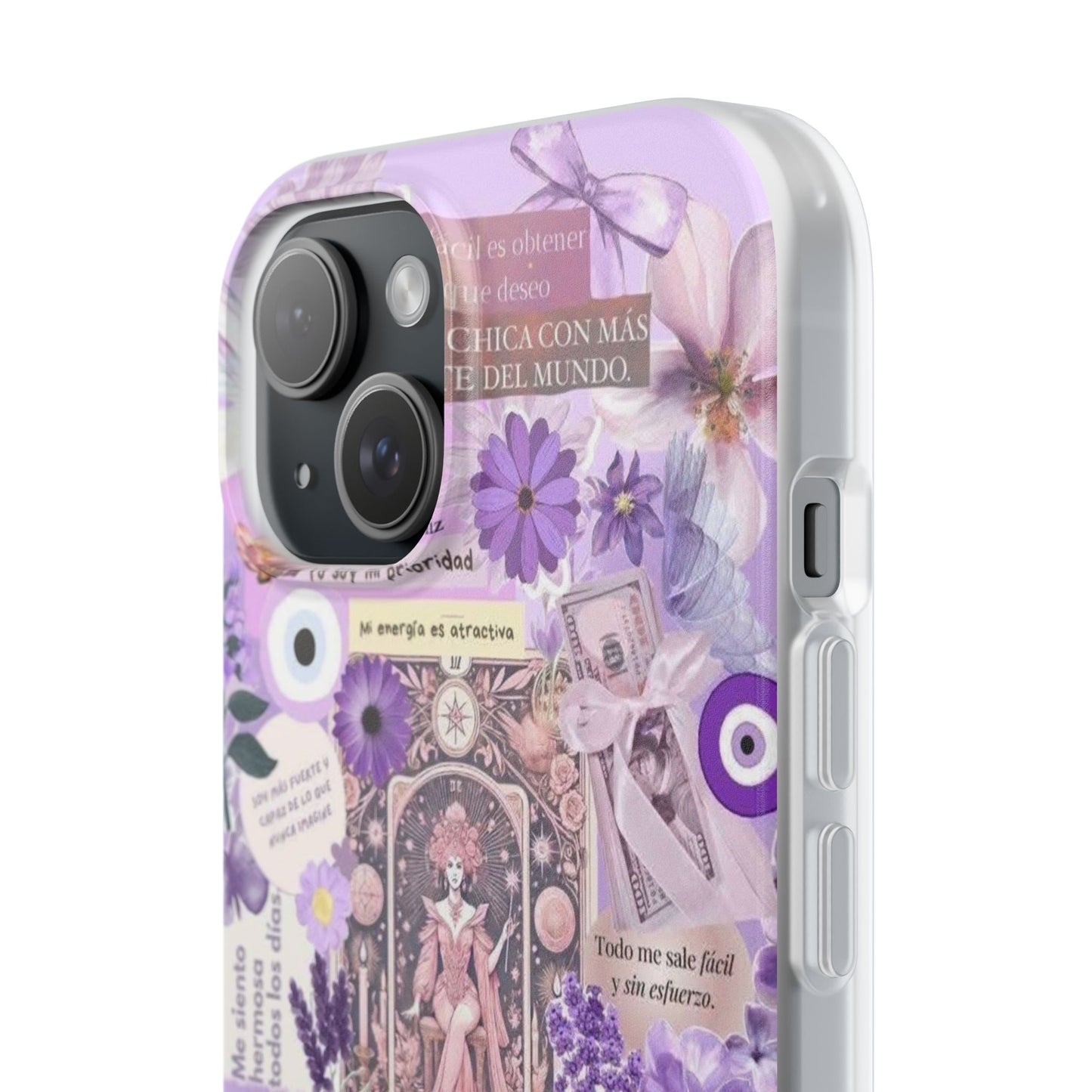 Purple Floral Flexi Phone Case, Personalized Phone Cover, Boho Chic Case, Cute Gift for Her, Birthday Accessory, Nature Lover Design