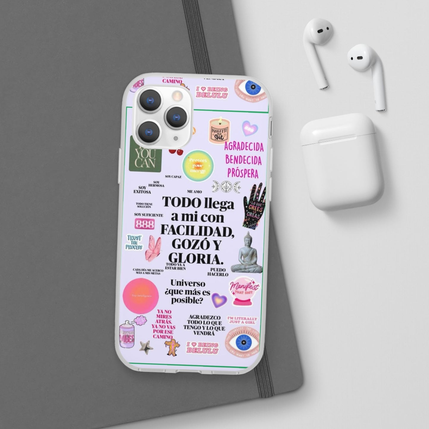 Positive Affirmation Flexi Cases for iPhone, Inspirational Phone Cover, Motivational Case, Gift for Her, Trendy Phone Protector