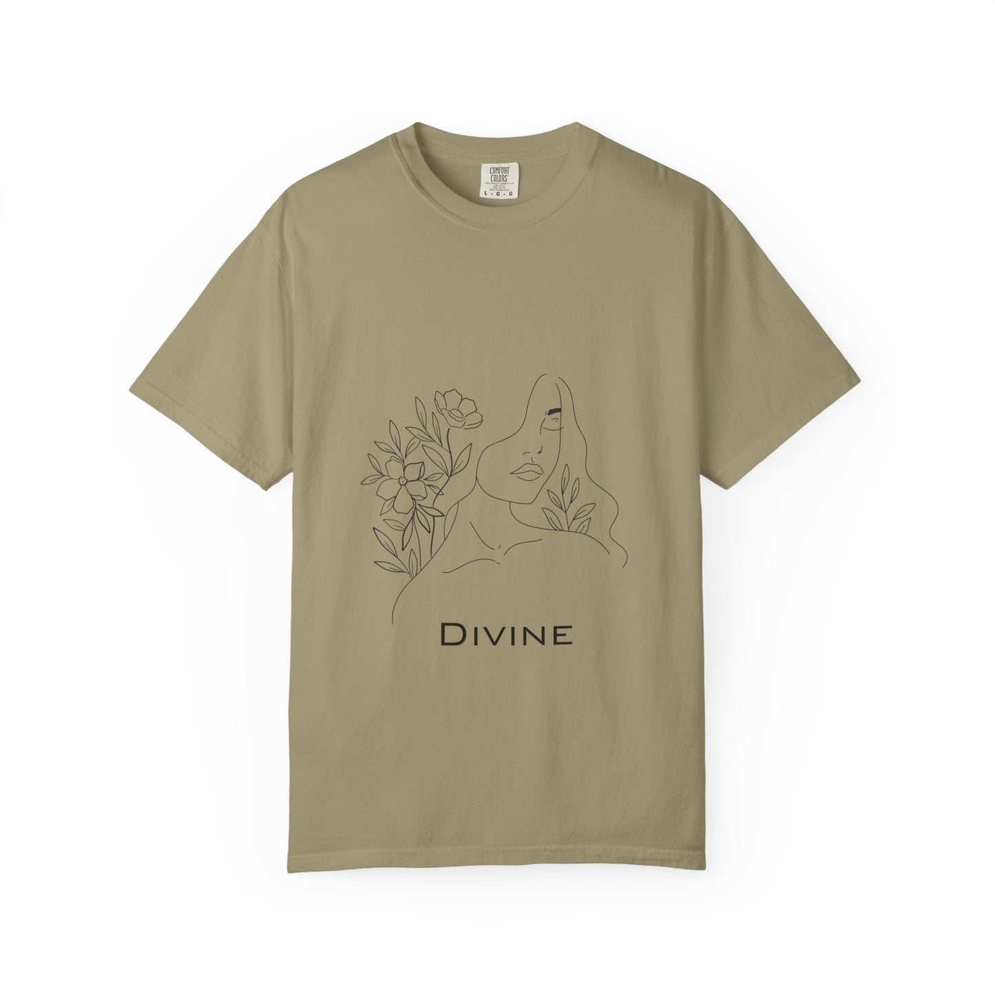 Divine Unisex Garment-Dyed T-Shirt - Floral Graphic Tee