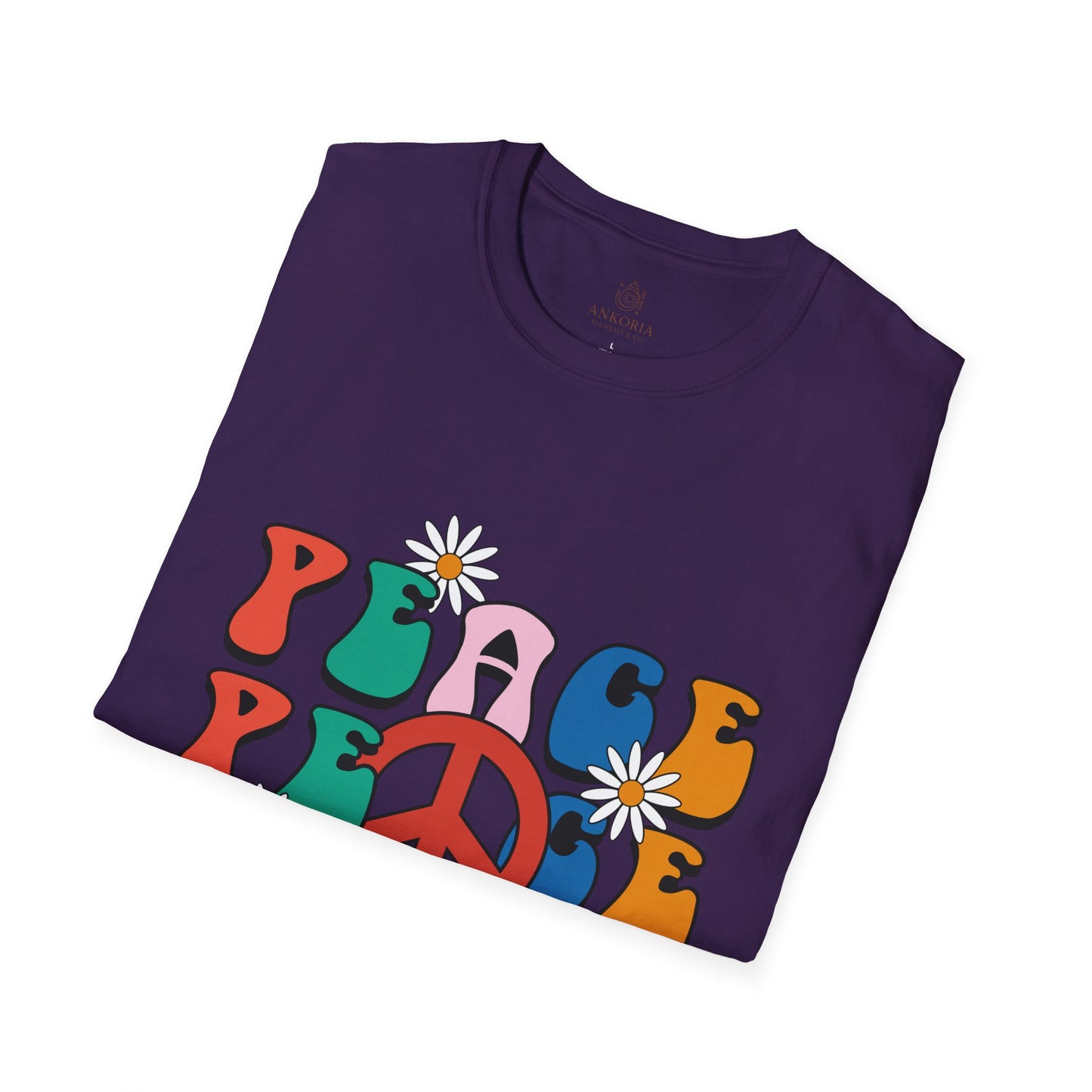 Unisex Softstyle T-Shirt - Retro Peace Design for Comfort Lovers