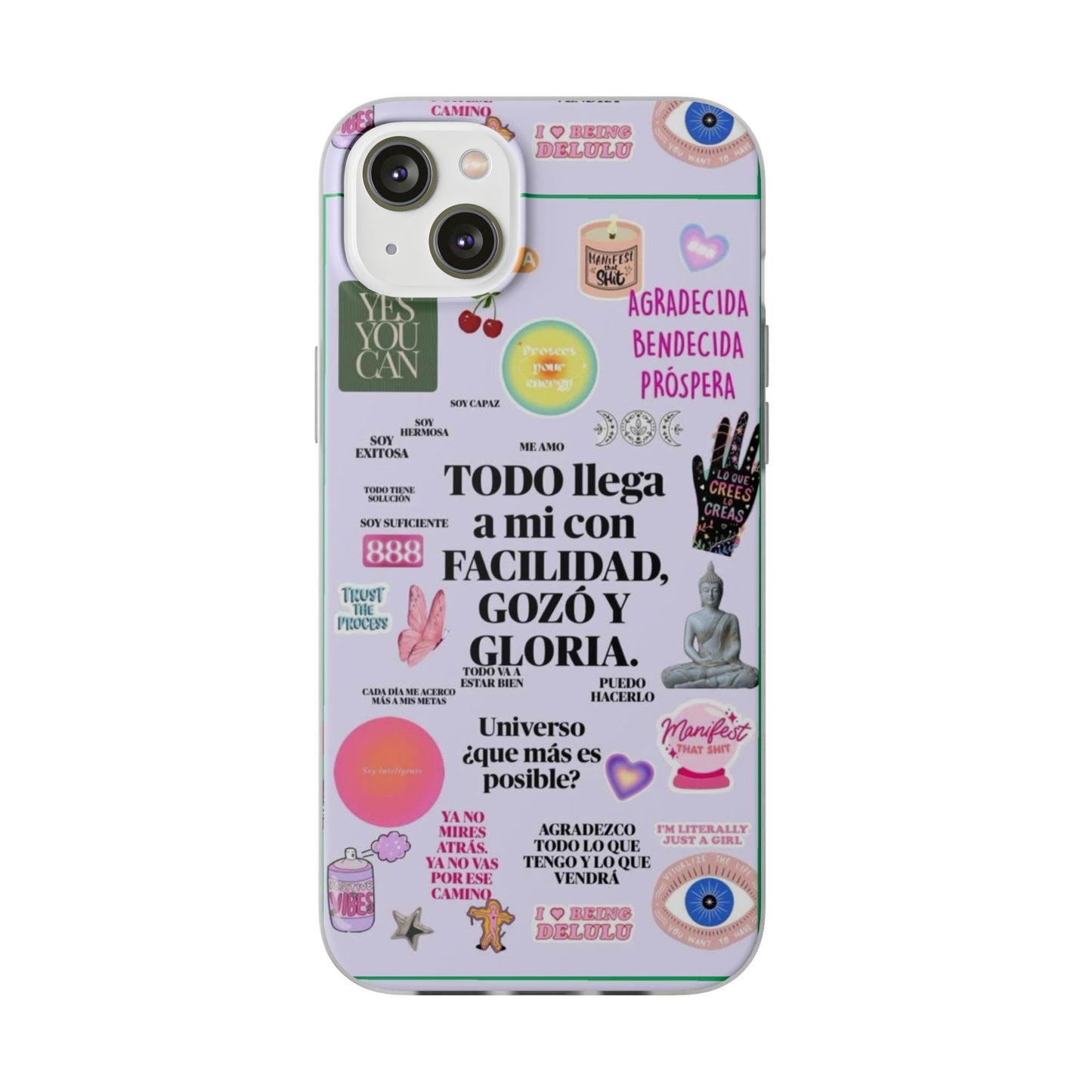 Positive Affirmation Flexi Cases for iPhone, Inspirational Phone Cover, Motivational Case, Gift for Her, Trendy Phone Protector