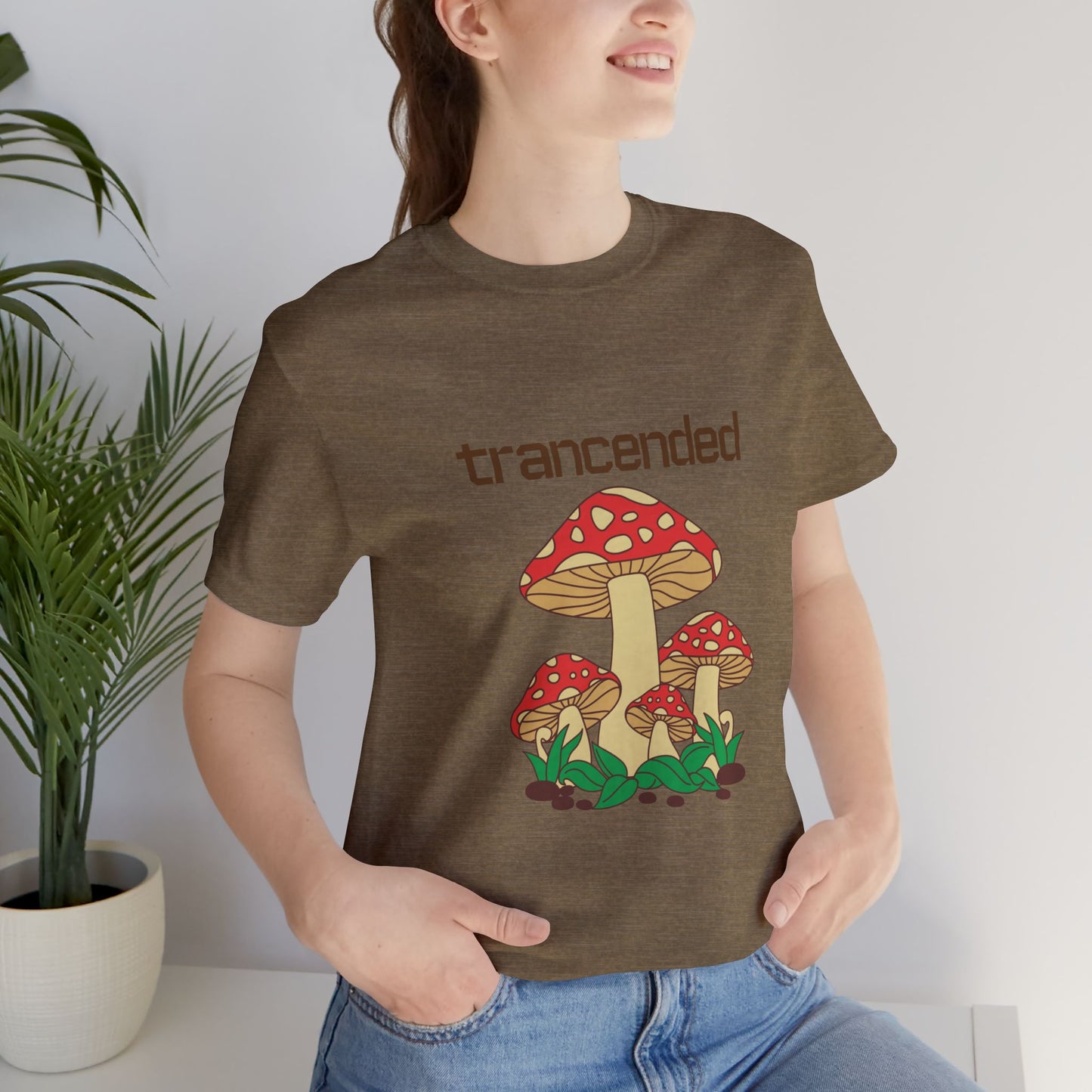 Trancended Mushroom Unisex Jersey T-Shirt - Nature Lovers Tee