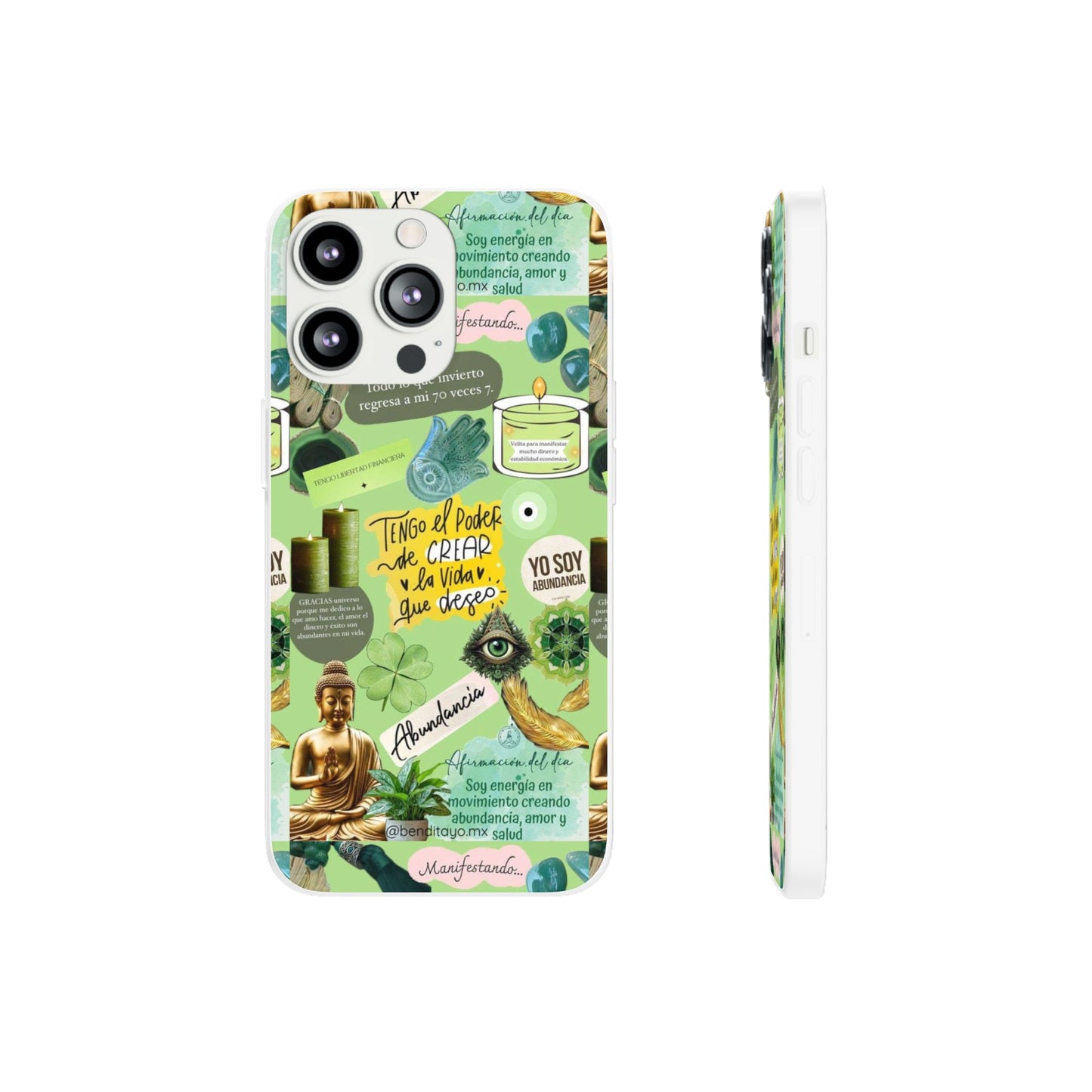 Vibrant Flexi Cases for Abundance Mindset | Phone Protection, Gift for Motivational Quotes, Spiritual Decor, Positive Vibes