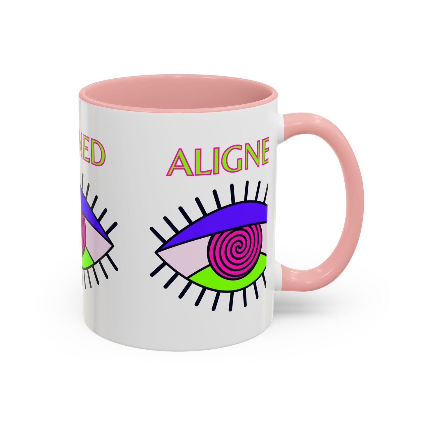 Aligned Eye Accent Coffee Mug - Inspirational Gift, Unique Artwork, Home Decor, Mindfulness Mug, Boho Style
