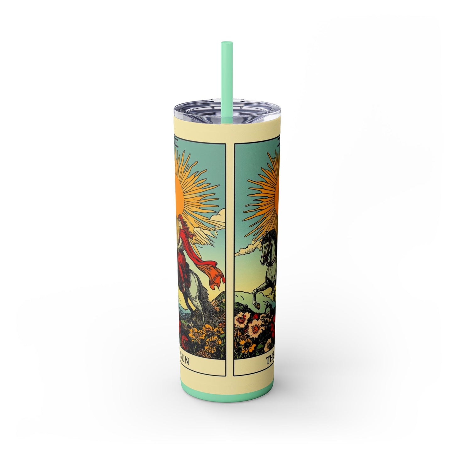 Sunshine Unicorn Skinny Tumbler, 20oz | Gift for Unicorn Lovers, Travel Cup, Reusable Straw, Summer Drinkware, Birthday Gift