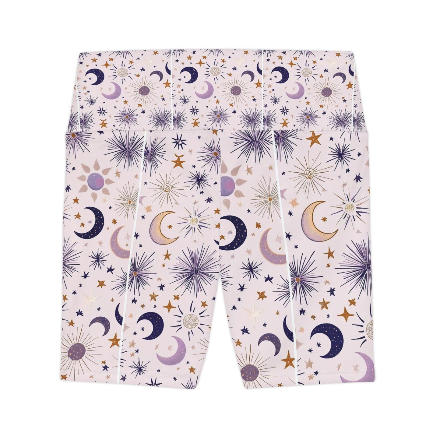 Celestial Print Women's Workout Shorts - Athleisure, Yoga, Dance, Fitness, Gift for Her