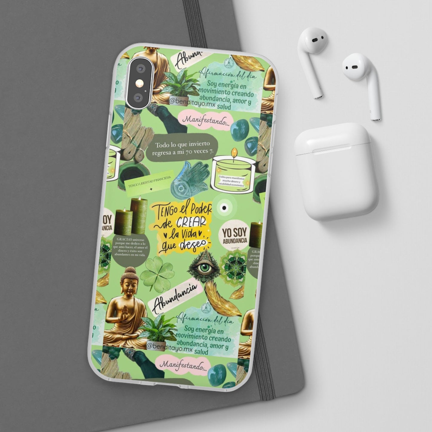 Vibrant Flexi Cases for Abundance Mindset | Phone Protection, Gift for Motivational Quotes, Spiritual Decor, Positive Vibes