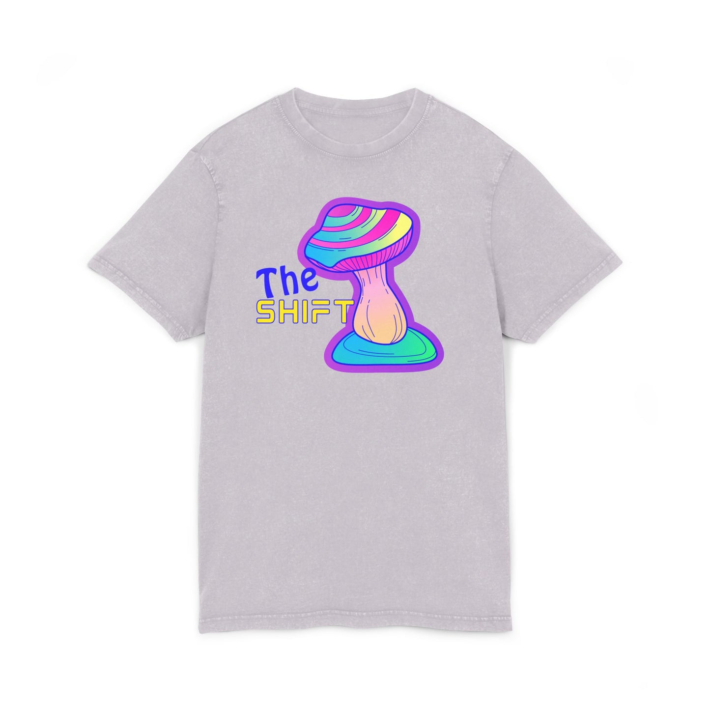 Acid Washed Mushroom Graphic Tee - Trippy 'The Shift' Casual Wear
