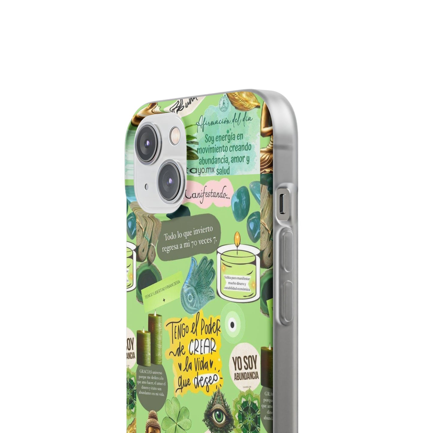 Vibrant Flexi Cases for Abundance Mindset | Phone Protection, Gift for Motivational Quotes, Spiritual Decor, Positive Vibes