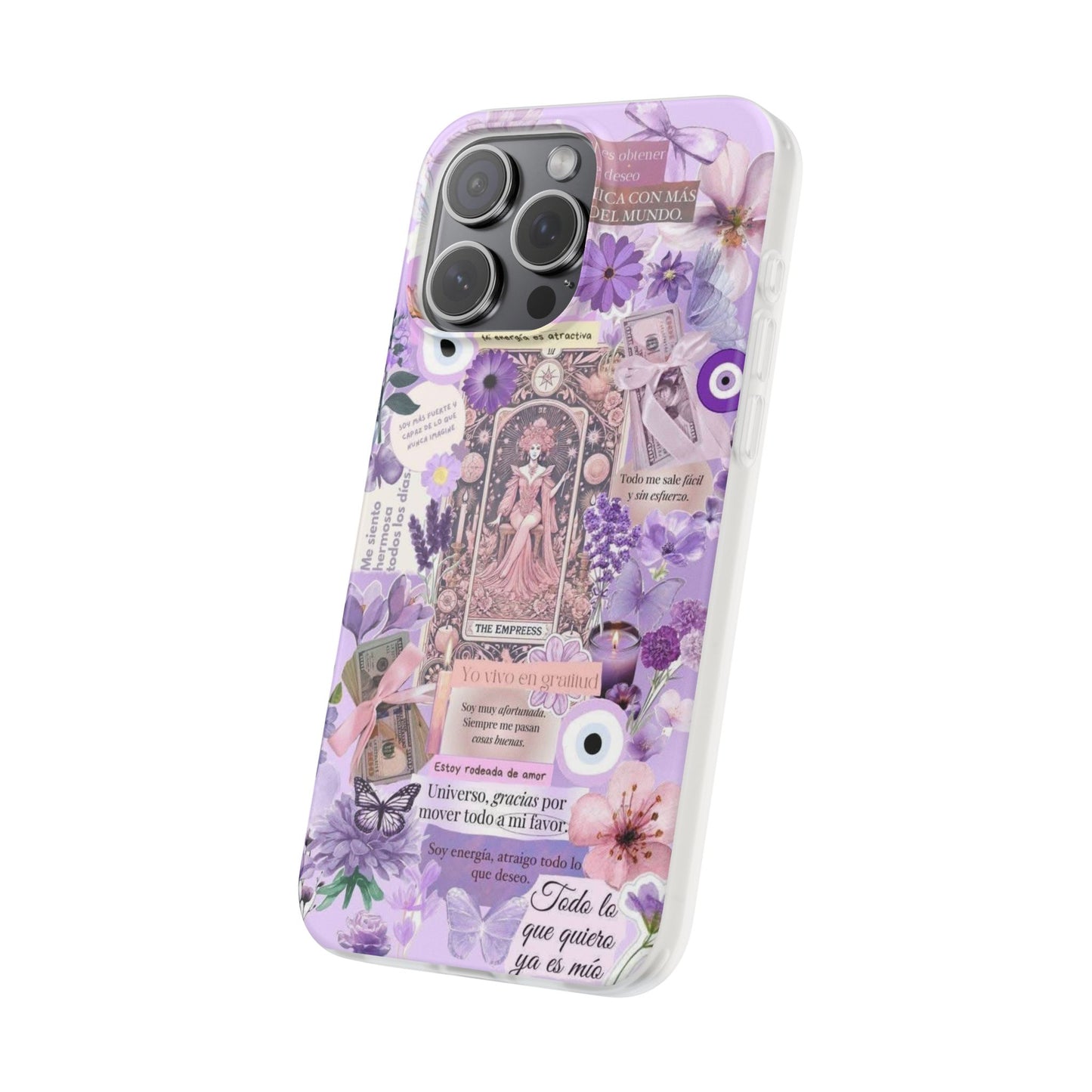 Purple Floral Flexi Phone Case, Personalized Phone Cover, Boho Chic Case, Cute Gift for Her, Birthday Accessory, Nature Lover Design