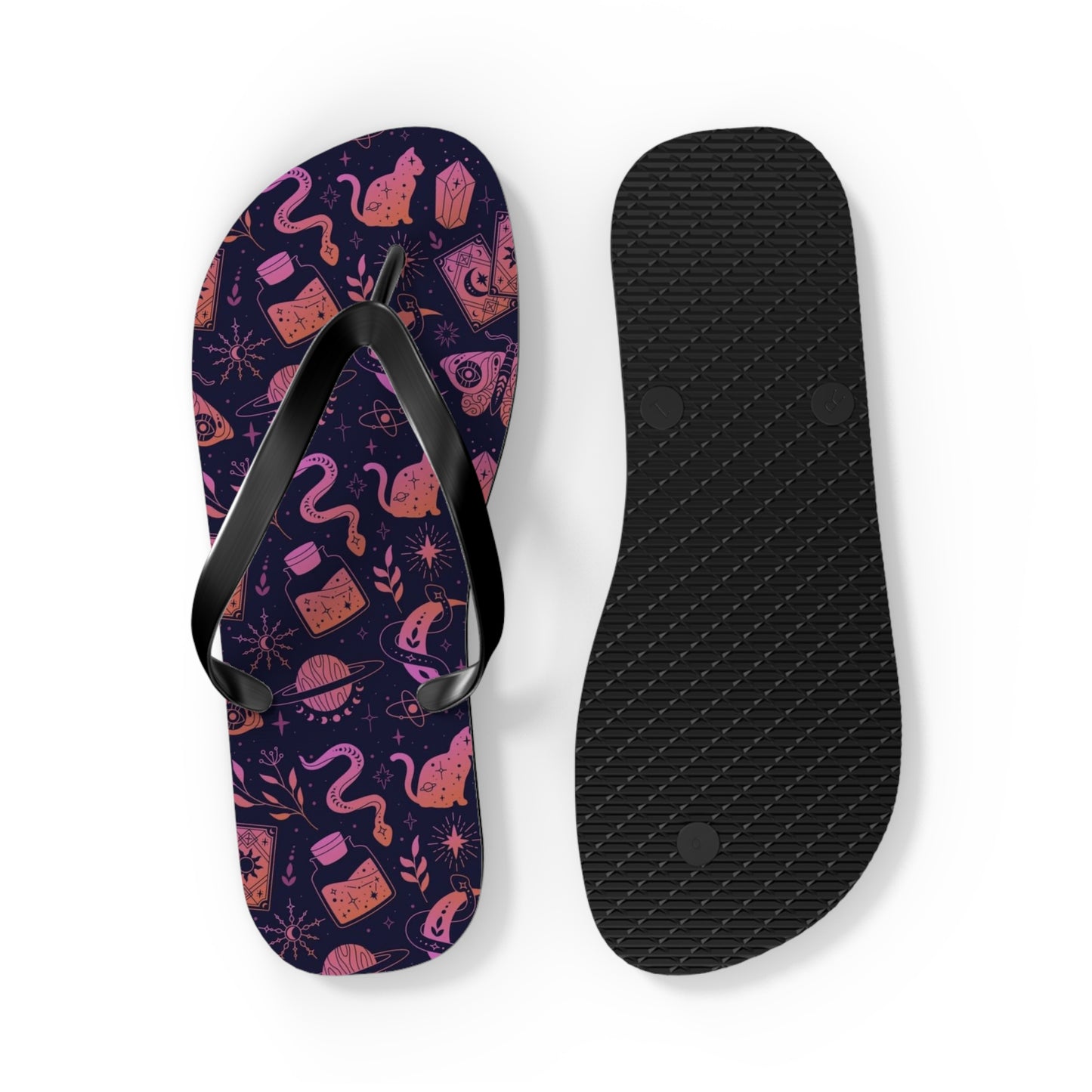 Cosmic Print Flip Flops for Summer Fun, Beach Sandals, Resort Wear, Vacation Footwear, Festival Accessories