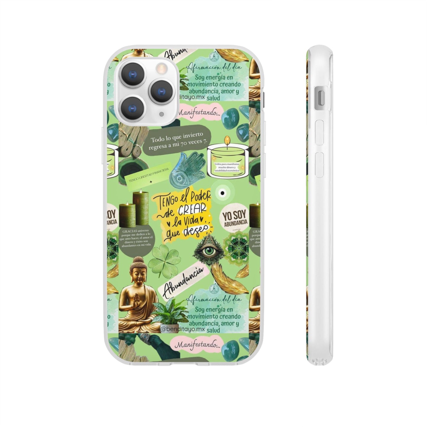 Vibrant Flexi Cases for Abundance Mindset | Phone Protection, Gift for Motivational Quotes, Spiritual Decor, Positive Vibes