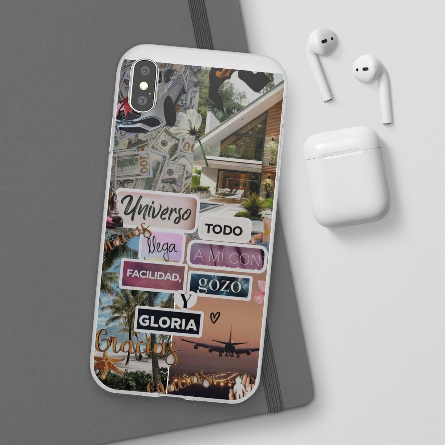 Vibrant Flexi Phone Case with Inspirational Quotes, Bohemian Style, Perfect Gift for Friends, Travelers, Birthdays, Everyday Use